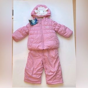 ZeroXposur snowsuit pink with deluxe coat & bib baby girl size 18-24m NWT